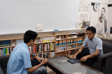 インタビューのようす