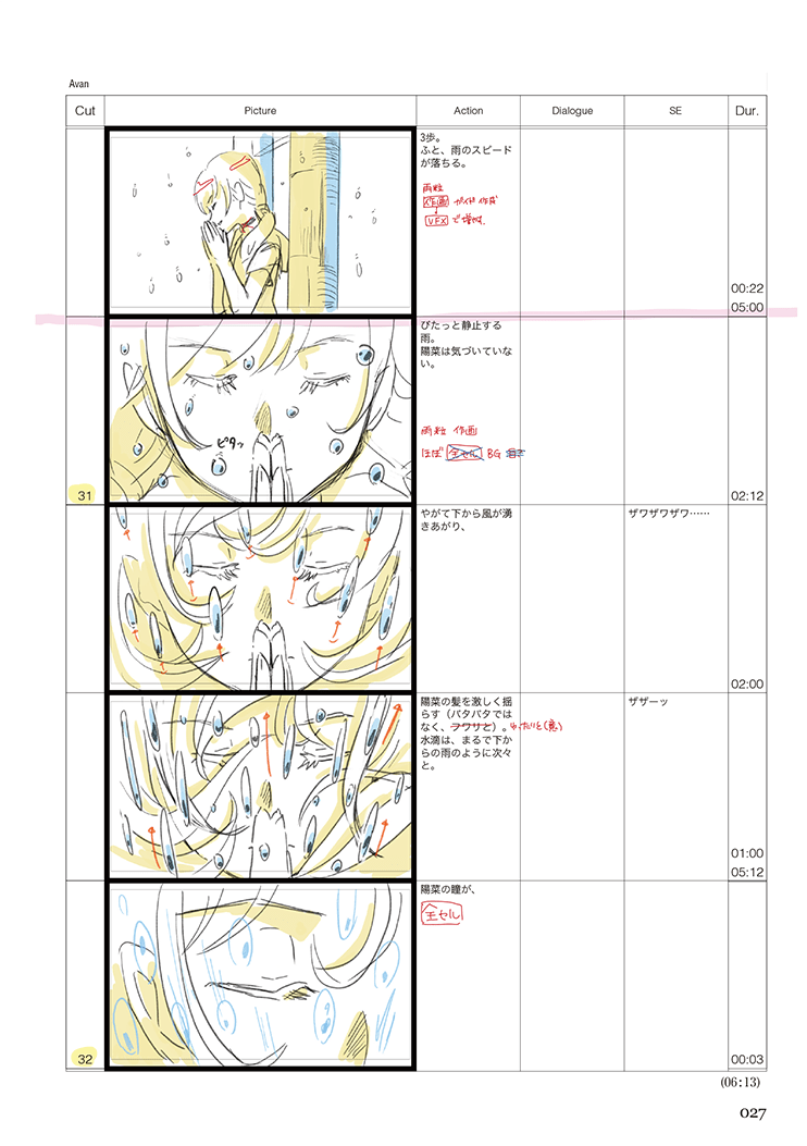 【映画『天気の子』絵コンテの一部を大公開！】全ページ