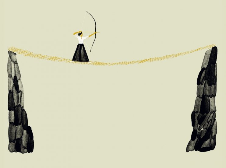 弓を引く人 挿絵イラスト